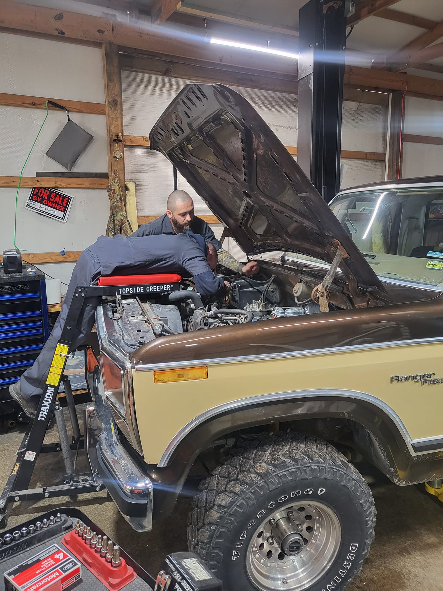 Working on engine bay